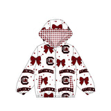 Preorder MOQ 5 pcs Each Styles School Team Mascot Bows Kids Girls Hoodie Coat Jacket