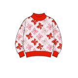 Preorder MOQ 5 pcs Each Style Valentine's Day Love Bows Kids Girls Long Sleeves Shirt