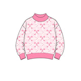 Preorder MOQ 5 pcs Each Style Valentine's Day Love Bows Kids Girls Long Sleeves Shirt