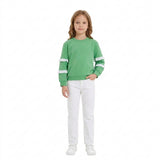 GT1858 Solid Color Ruffles Green Kids Girls Shirt Top