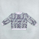 GT1873 Hunting Camo Pink Plaid Middle Neckline Pullover Kids Girls Shirt Top