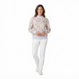 GT1882 Fashion Camo Leaves Middle Neckline Women Yoga Adult's Shirt Pullover