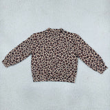 GT1904 Fashion Leopard Print Mockneck Kids Girls Pullover