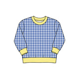 Preorder MOQ 5 pcs Each Style Colorful Plaid Yoga Kids Girls Shirt