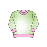 Preorder MOQ 5 pcs Each Style Colorful Plaid Yoga Kids Girls Shirt