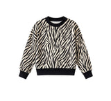 Preorder MOQ 5 pcs Each Style Beige & Black Zebra Print Pullover Mommy and Me Matching Clothes