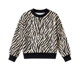Preorder MOQ 5 pcs Each Style Beige & Black Zebra Print Pullover Mommy and Me Matching Clothes