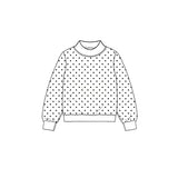 Preorder MOQ 5 pcs Each Style Dots White Mockneck Pullover Mommy and Me Matching Clothes