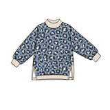 Preorder MOQ 5 pcs GLP3996 Blue Leopard Mockneck Yoga Girls Set