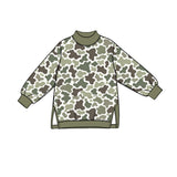 Preorder MOQ 5 pcs GLP3997 Hunting Camo Green Mockneck Yoga Girls Set