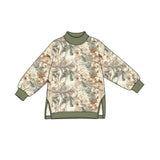 Preorder MOQ 5 pcs GLP4001 Hunting Leaves Gray Green Mockneck Yoga Girls Set