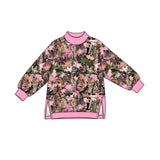Preorder MOQ 5 pcs GLP4002 Hunting Leaves Pink Mockneck Yoga Girls Set