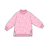 Preorder MOQ 5 pcs GLP4007 Pink Leopard Mockneck Yoga Girls Set