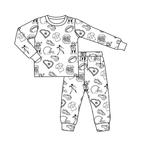 MOQ 5 pcs Each Style Custom Style Gamecock Team Colorable Kids Pajamas Set