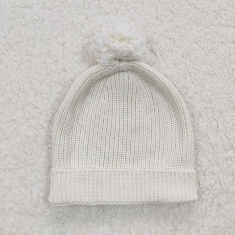 HA0003 New White Baby Newborn Knitted Hat