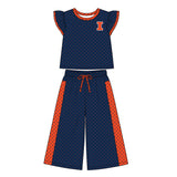 MOQ 5 pcs Custom Style Team Mascot Dots Girls Set