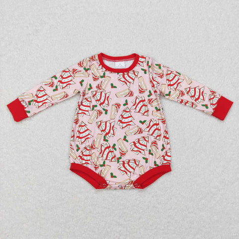 LR0284 Christmas Tree Cake Baby Bubble Romper