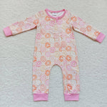 LR0312 Donut Pink Zip Baby Romper Onesie