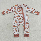 LR0353 Pumpkin Pie Orange Baby Zip Sleeper