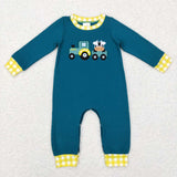 BLP0196/GLP0487/LR0377/LR0376 Embroidery Farm Cow Kids Sibiling Matching Clothes