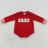 Christmas Embroidery Gingerbread Red Kids Sibiling Matching Clothes