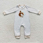 Thanksgiving Day Embroidery Turkey Kids Sibling Matching Clothes