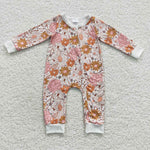 LR0460 Fall Flower Baby Zip Sleeper