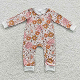 LR0460 Fall Flower Baby Zip Sleeper