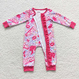LR0481 Fashion Pink Leopard Baby Zip Sleeper