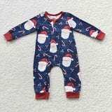 LR0498 Christmas Santa Candy Cane Baby Zip Sleeper