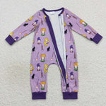 LR0514 Halloween Purple Baby Zip Sleeper