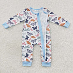 LR0521 Butterfly Blue Baby Zip Sleeper