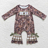 Hunting Embroidery Turkey Boots Camo Kids Sibiling Matching Clothes
