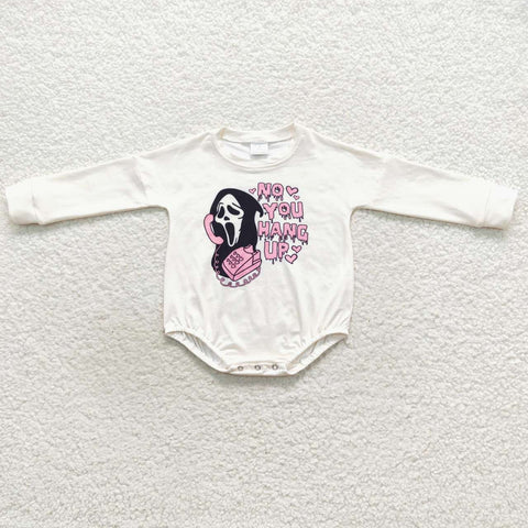 LR0533 Halloween No you hang up Baby Girl's Bubble Romper