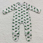 LR0538 Green Truck Baby Zip Sleeper