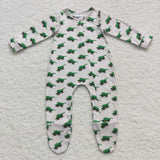 LR0538 Green Truck Baby Zip Sleeper