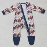 LR0560 Farm Rooster Feet Baby Zip Sleeper