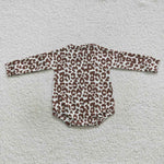 LR0575 Barbie Pink Leopard Baby Girl's Bubble Romper