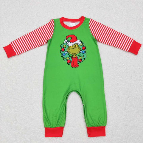 LR0579 Christmas Decorative garland Green Baby Boy's Romper