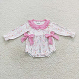 LR0586 Dance Ballet Pink Baby Girl's Bubble Romper