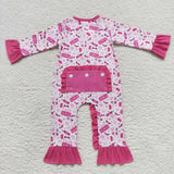 LR0600 Barbie Pink Girl Baby Zip Sleeper