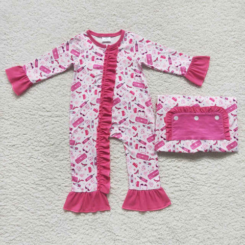 LR0600 Barbie Pink Girl Baby Zip Sleeper