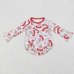 LR0607 Christmas Santa Candy Cane Baby Bubble Romper