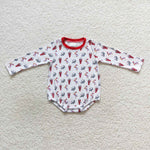 LR0610 Crawfish Red Baby Bubble Romper