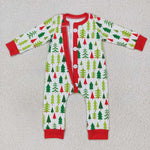 LR0627 Christmas trees baby zip sleeper