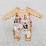 LR0637 Halloween Cartoon Movie Baby Girl's Bubble Romper