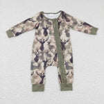 Winter Forest Elk Deer Dark Green Kids Sibling Matching Clothes