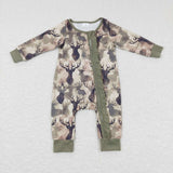 Winter Forest Elk Deer Dark Green Kids Sibling Matching Clothes