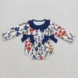 Fall Flower Floral Blue Kids Sibiling Matching Clothes