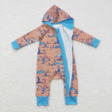 LR0702 Western Cactus Hoodie Baby Zip Sleeper